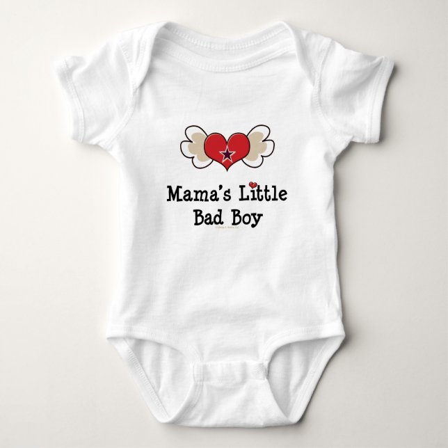 Mamas kleines Bad Boy Funny Baby Baby Strampler (Vorderseite)