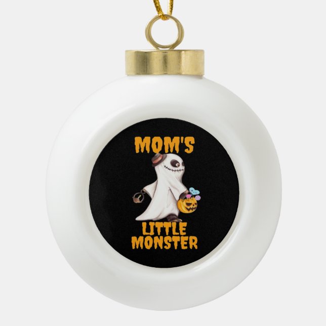 Mama's Kleines Boo Monster Funny Graphic Keramik Kugel-Ornament (Vorderseite)