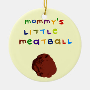 Mamas kleines Fleischbällchen personalisierter Wei Keramik Ornament
