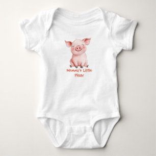 Mamas kleines Schweinchen - Süßes Aquarell-Schwein Baby Strampler
