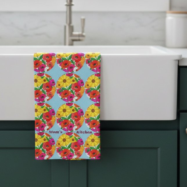 Mamas Küche Retro-Blumen Dopamin-Dekor Geschirrtuch (Retro Kitchen Mother's Day,
Maximalist Dopamine Decor gift by Darling & May)