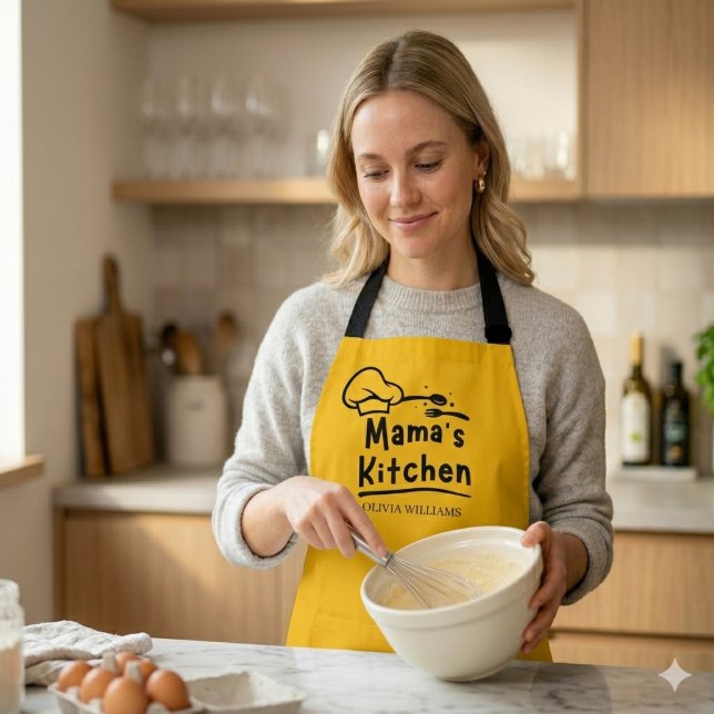 Mamas Küchen Dame Chef Personalisiert Schürze (Von Creator hochgeladen)
