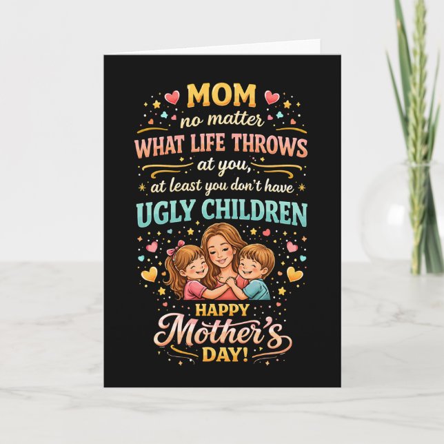Mamas lachende Liebe Feiertagskarte (Vorderseite)