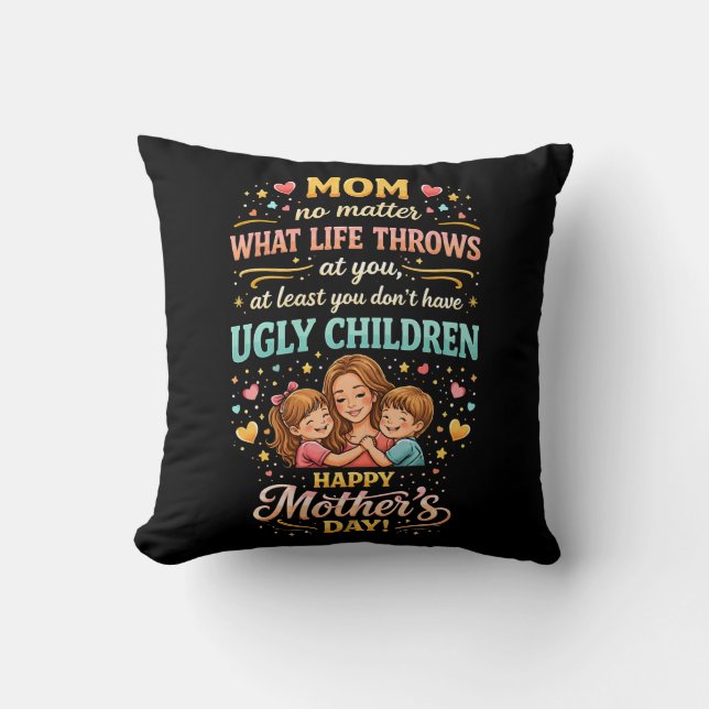 Mamas lachende Liebe Kissen (Vorderseite)