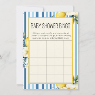 Mamas Liebling Lemon Blau Baby Shower Bingo Einladung