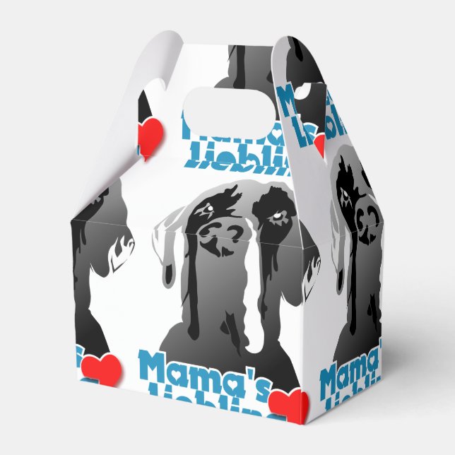 Mamas Lieblings Dogge Geschenkschachtel (Rückseite)