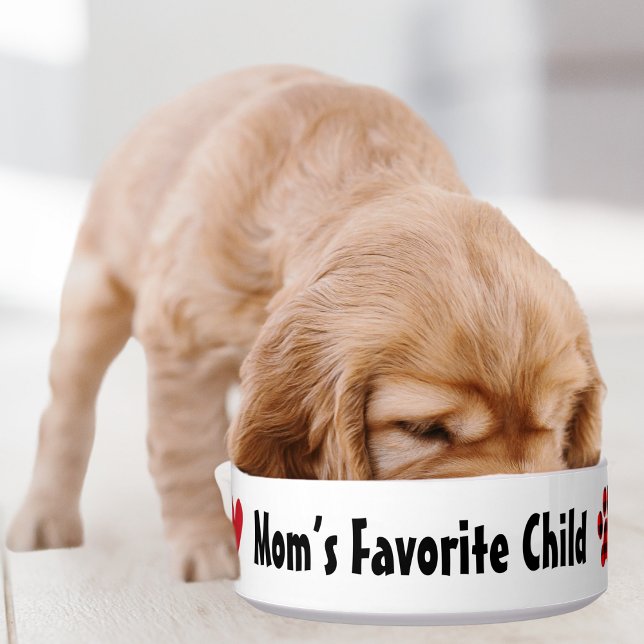 Mama's Lieblingshunde, Rotes Herz & Paw, lustiger  Napf (Von Creator hochgeladen)