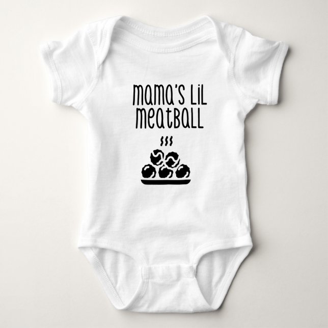 Mama's Lil Meatball Baby Shirt und Bodysuit (Vorderseite)