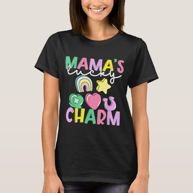 Mama's Lucky Patrick Charm Retro St Patrick's Day T-Shirt (Vorderseite)