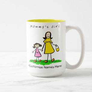 Mamas Mädchen - Brünette Mutter und Tochter Tasse