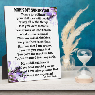 MAMAS MEINE SUPTER STAR Tabletop Plaque with Easel Fotoplatte