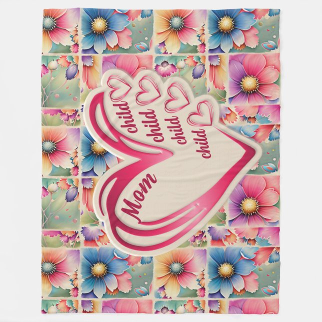 Mamas mit personalisiertem Namen überall in der Dr Fleecedecke (Vorderseite)