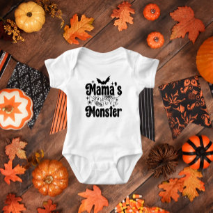 Mama's Monster, passendes Familiendesign Halloween Baby Strampler