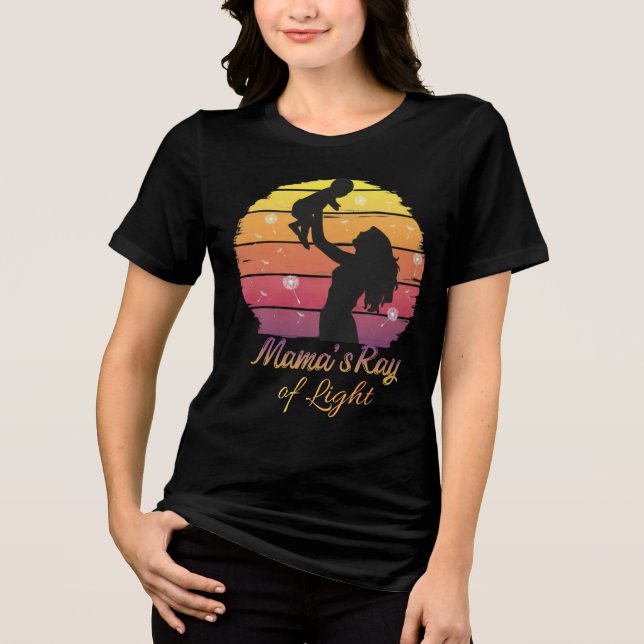 Mama's Ray of Light Sunset Silhouette Tri-Blend Shirt (Vorderseite)