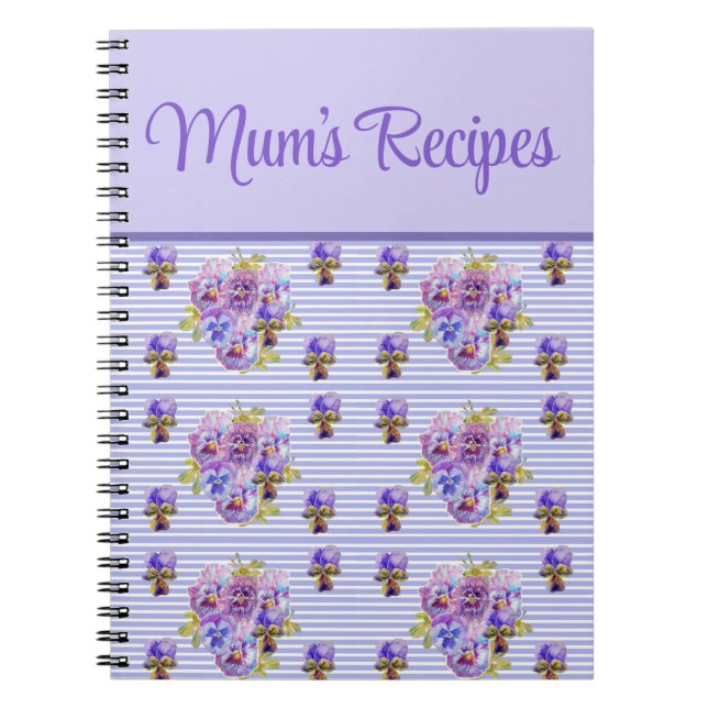 Mama's Rezepte Viola Lila Lilac Floral Blume Notizblock (Vorderseite)