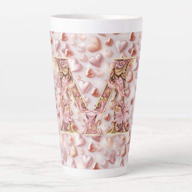 Mamas Rose Gold Herz Keramik Große Latte Tasse (Vorderseite)