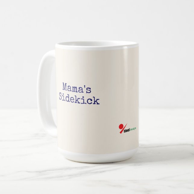 Mama's Sidekick Dog Mom Mug - Navy Blue Farmhouse  Kaffeetasse (Vorderseite Links)