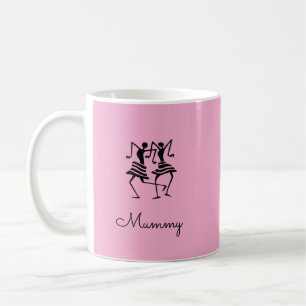 Mamas Silhouette-Feier Tänzer Rosa Kaffeetasse