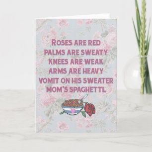 Mamas Spaghetti - lustiges Gedicht zum Valentinsta Feiertagskarte