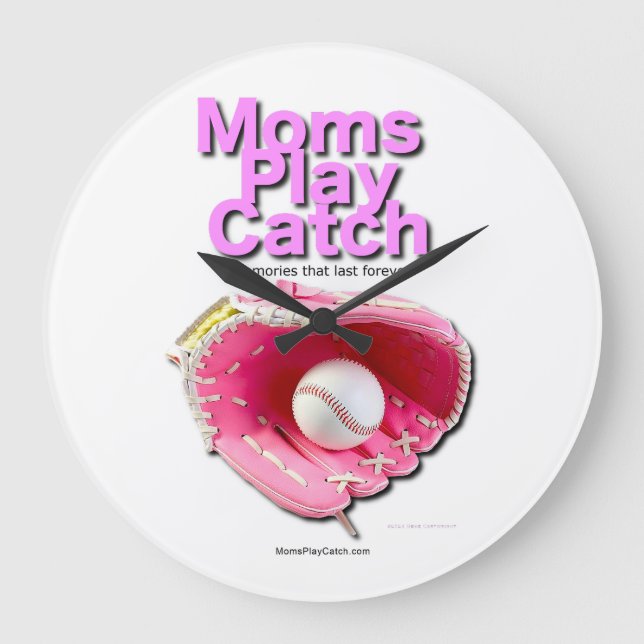 Mamas spielen Catch Große Wanduhr (Vorderseite)