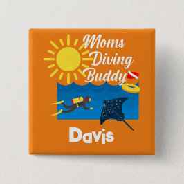 Mamas tauchen Buddy Design - Square Magnet Button