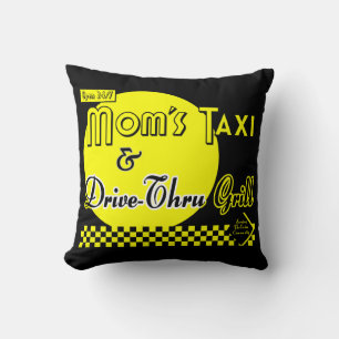 Mamas Taxi und Grill Funny Retro Kissen