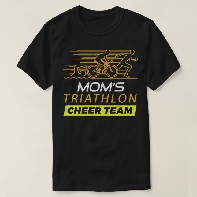 Mamas Triathlon Unterstützer Familie Chef 2 T-Shirt (Design vorne)