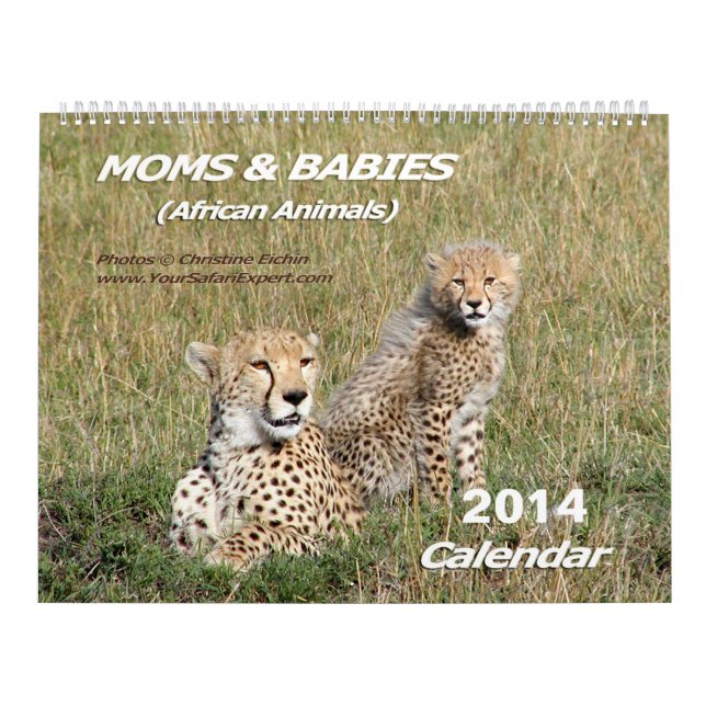 Mamas u. Baby-afrikanische Tiere tragen 2014 2-Pg. Kalender (Titelbild)