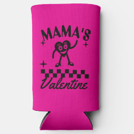 Mama's Valentine Retro Heart T-Shirt, Cute Selters Dosenkühler