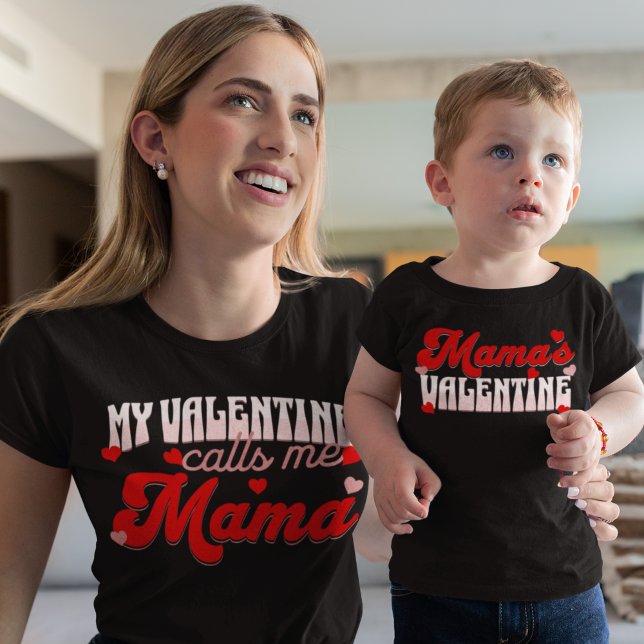 Mamas walentinische Familie passt Kind zusammen T-Shirt (Von Creator hochgeladen)