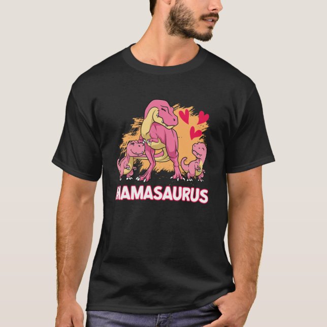 Mamasaurus Dinasaurus Mutter Familie Dinosaurier T-Shirt (Vorderseite)