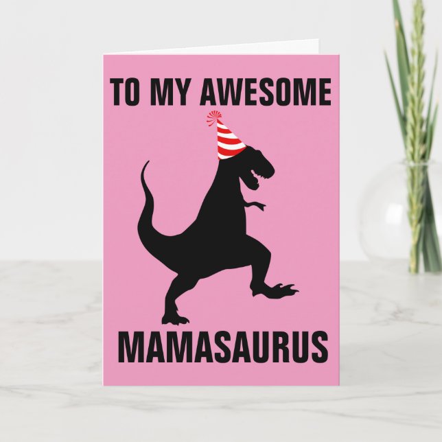 MAMASAURUS DINOSAUR BIRTHDAY CARD KARTE (Vorderseite)