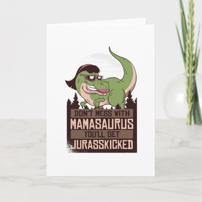 Mamasaurus Dinosaur Karte (Vorderseite)