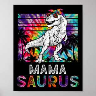 Mamasaurus Dinosaur Mama Saurus Familie Passende T Poster