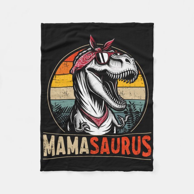 Mamasaurus Dinosaur Mama zum Muttertag Weihnachten Fleecedecke (Vorderseite)
