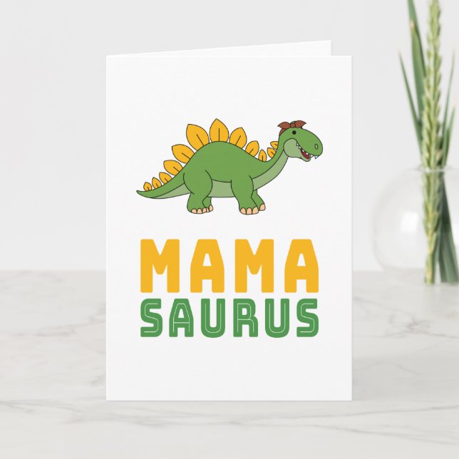 Mamasaurus Dinosaur Stegosaurus Mütter Tag Karte (Vorderseite)