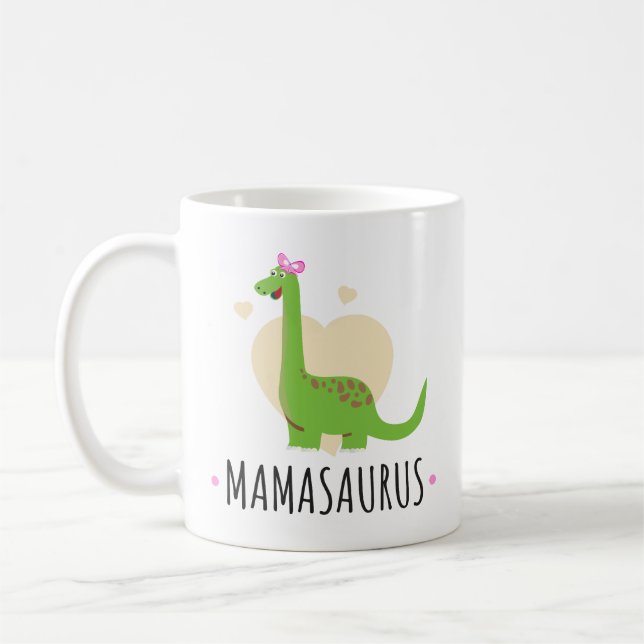 Mamasaurus Funny Dinosaur – Sweet Mom Gift Kaffeetasse (Links)