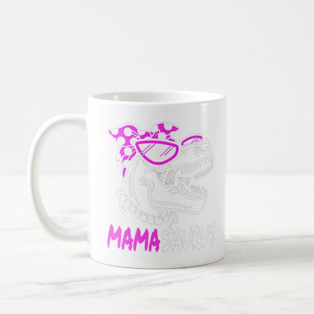 Mamasaurus Mama Dinosaur T-Rex Niedlich Mütter Day Kaffeetasse (Links)