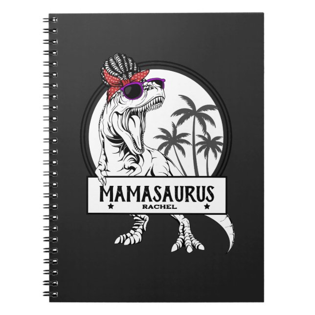 Mamasaurus Mama T rex Dino Funny Individuelle Name Notizblock (Vorderseite)
