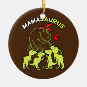 Mamasaurus Mama von 4 Kindern Mama Dinosaurier Bab Keramik Ornament