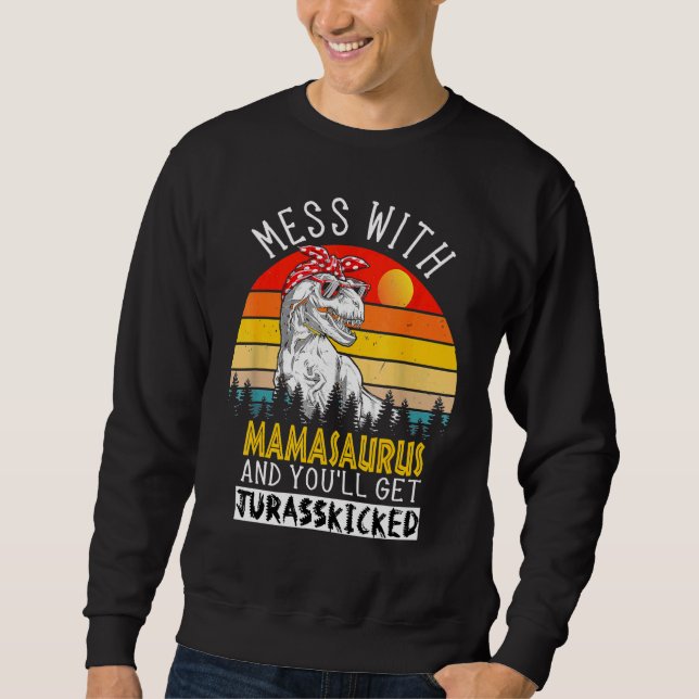 Mamasaurus Mthers Mommy Dinosaur T Rex Saurus Sweatshirt (Vorderseite)