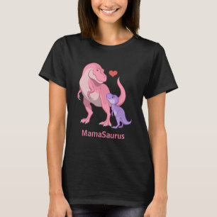 MamaSaurus Pink T-Rex und Lila Baby Dinosaur T-Shirt