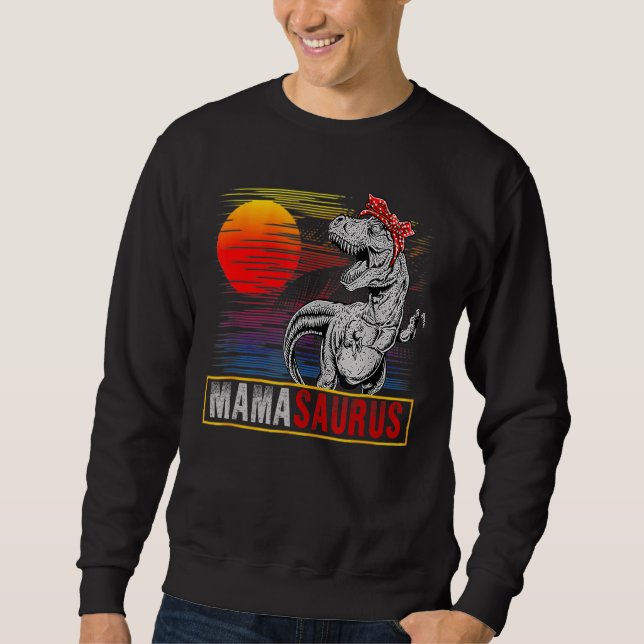 Mamasaurus Rex Dinosaur Retro Sunset Mother Day Sweatshirt (Vorderseite)