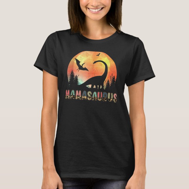 Mamasaurus Rex Mama Dinosaurier Leopard Blume Rex  T-Shirt (Vorderseite)