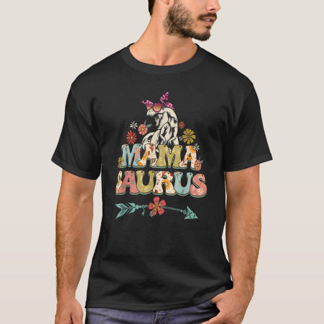 Mamasaurus Rex Mama Dinosaurier Leopard Blume Rex  T-Shirt (Vorderseite)