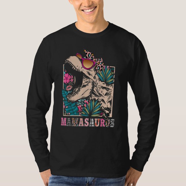 Mamasaurus Rex Mom Dinosaur Leopard Flower Rex Mam T-Shirt (Vorderseite)