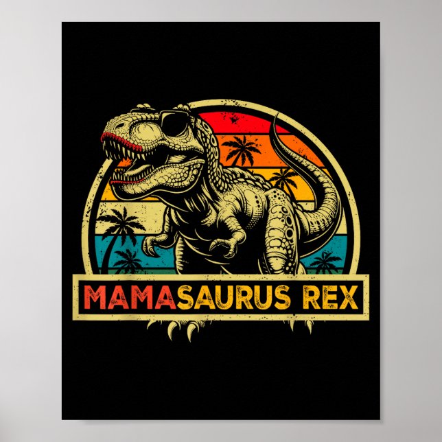 Mamasaurus Rex Trex Dinosaur Mama Saurus Rex Famil Poster (Vorne)
