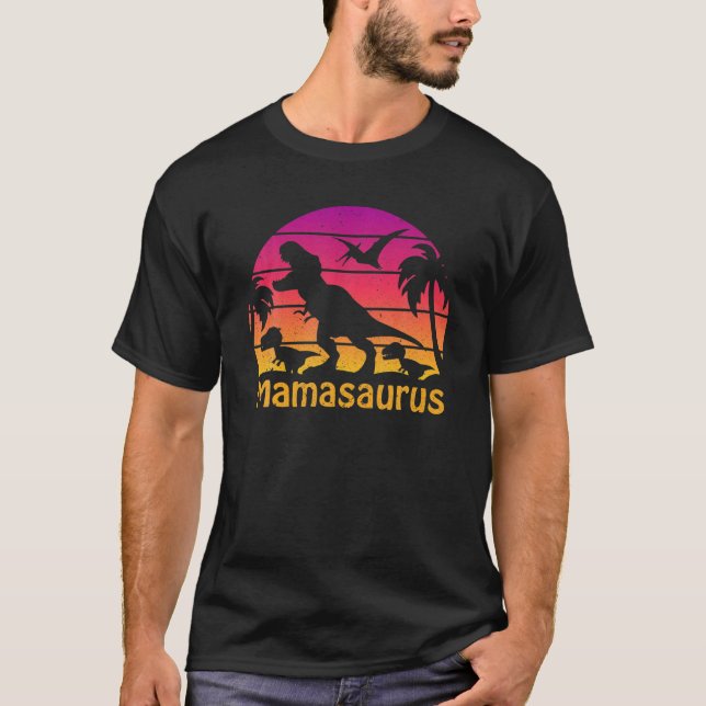 MAMASAURUS T Rex Dinosaur Funny Mama Saurus Mutter T-Shirt (Vorderseite)