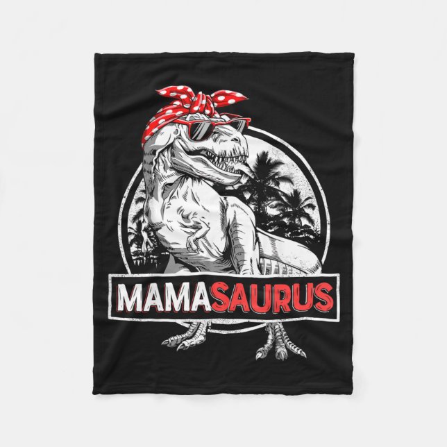 Mamasaurus T Rex Dinosaur Lustig Mama Saurus Fleecedecke (Vorderseite)