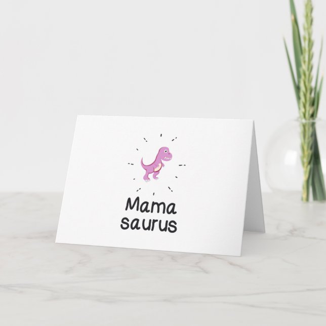 Mamasaurus T-Rex Dinosaur Mama Muttertag Funny Karte (Vorderseite)